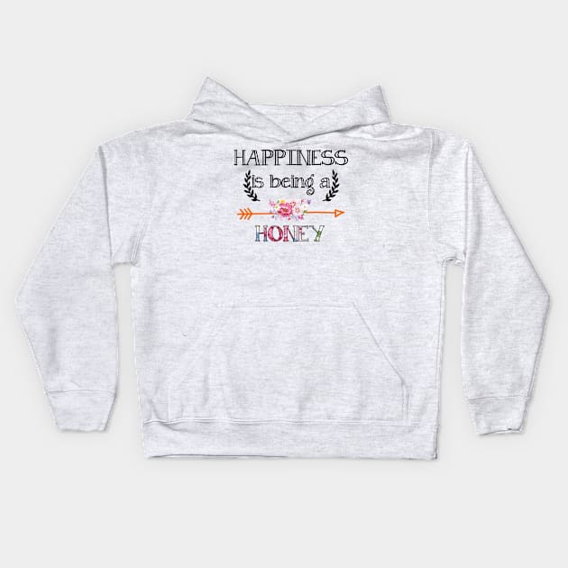 Happiness is being honey floral gift Kids Hoodie by DoorTees